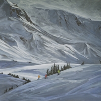 dwarfed by drifting landscape-whistler