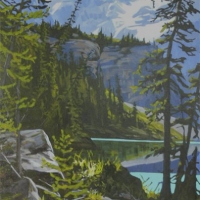 path along water's edge - lake o'hara SOLD