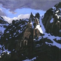 rugged peaks catching last light SOLD