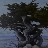 tree sculpture on shoreline